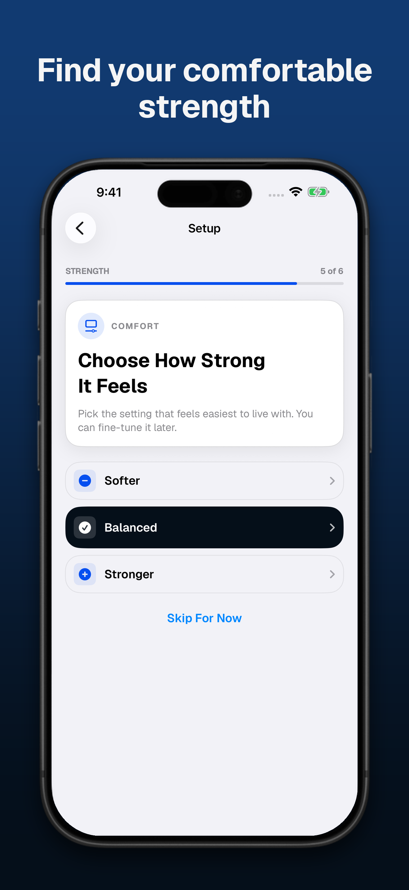 Adjust filter strength to suit your visual preference