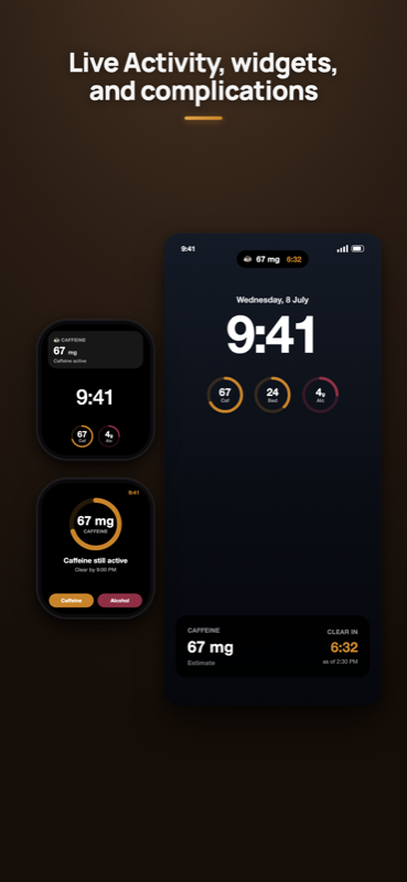 ClearHalf everywhere: Live Activity, Lock Screen widgets, and Apple Watch complications
